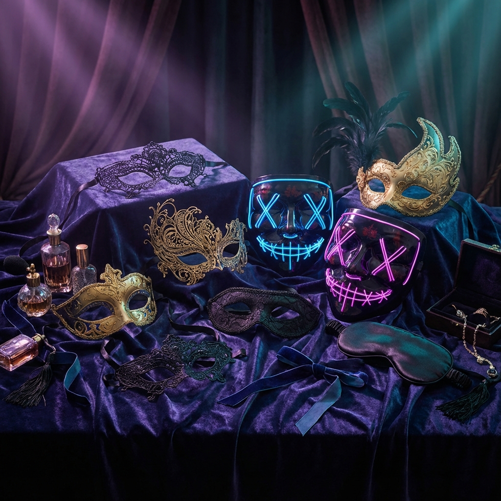 A collection of masquerade masks perfect for anonymous streaming