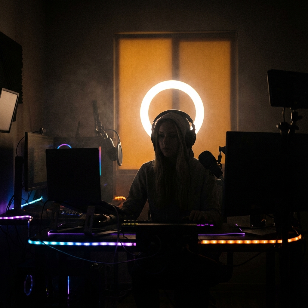 Silhouette backlighting creates mysterious, anonymous aesthetic